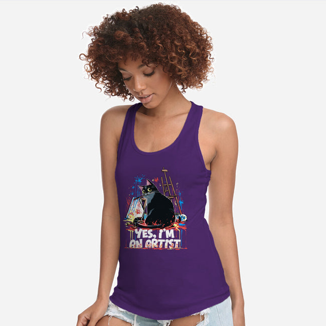 My Cat Is An Artist-Womens-Racerback-Tank-zascanauta