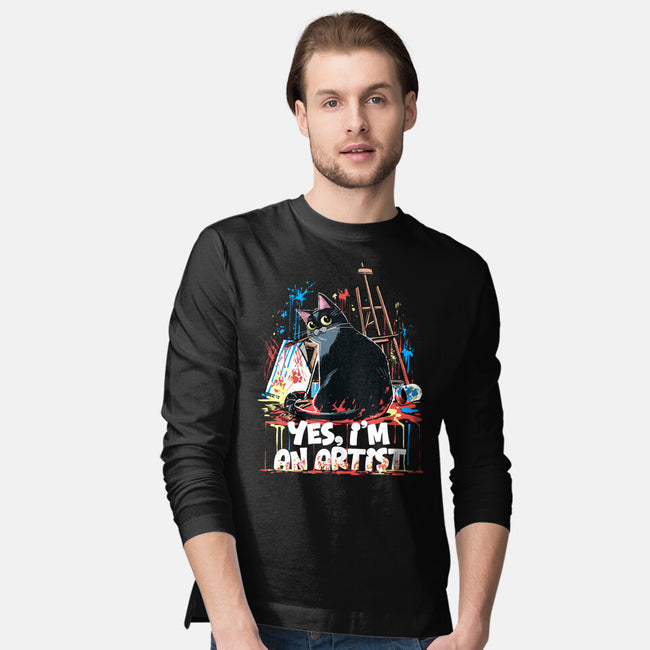 My Cat Is An Artist-Mens-Long Sleeved-Tee-zascanauta