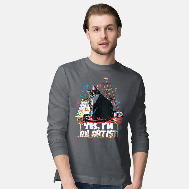 My Cat Is An Artist-Mens-Long Sleeved-Tee-zascanauta