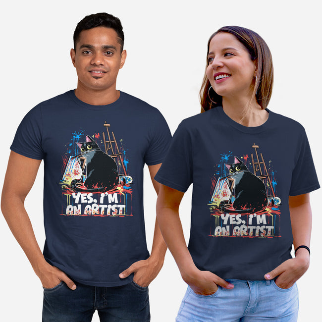 My Cat Is An Artist-Unisex-Basic-Tee-zascanauta
