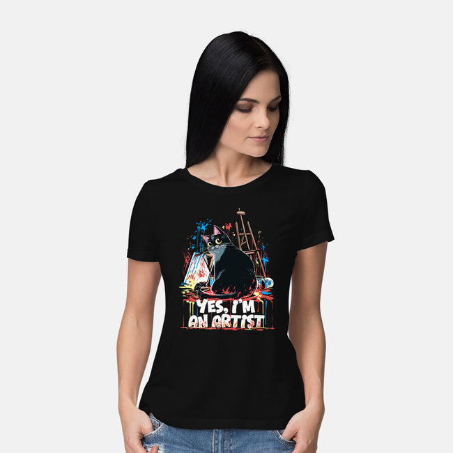 My Cat Is An Artist-Womens-Basic-Tee-zascanauta