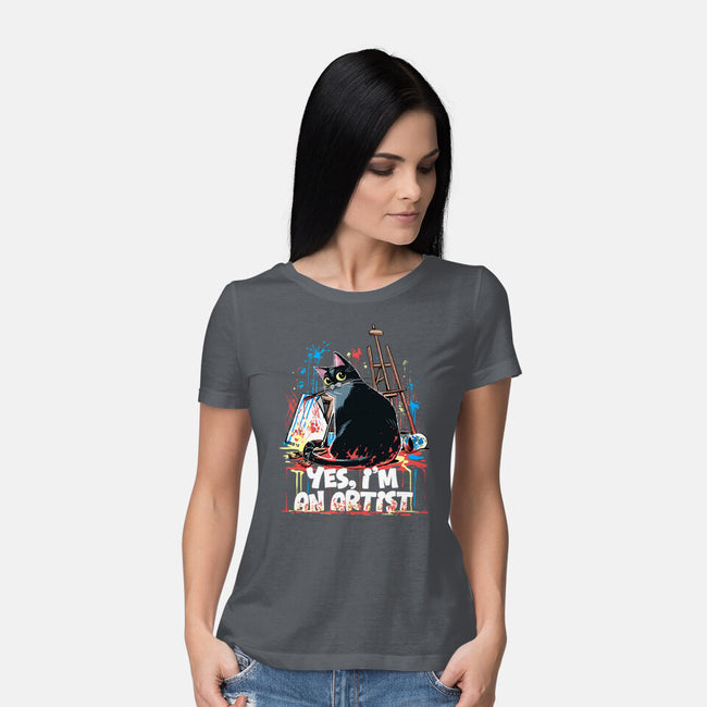 My Cat Is An Artist-Womens-Basic-Tee-zascanauta
