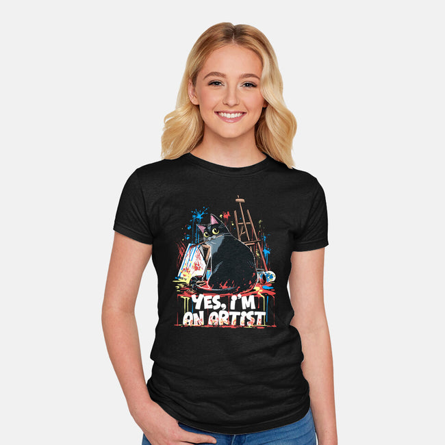 My Cat Is An Artist-Womens-Fitted-Tee-zascanauta