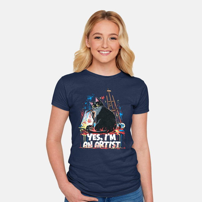 My Cat Is An Artist-Womens-Fitted-Tee-zascanauta