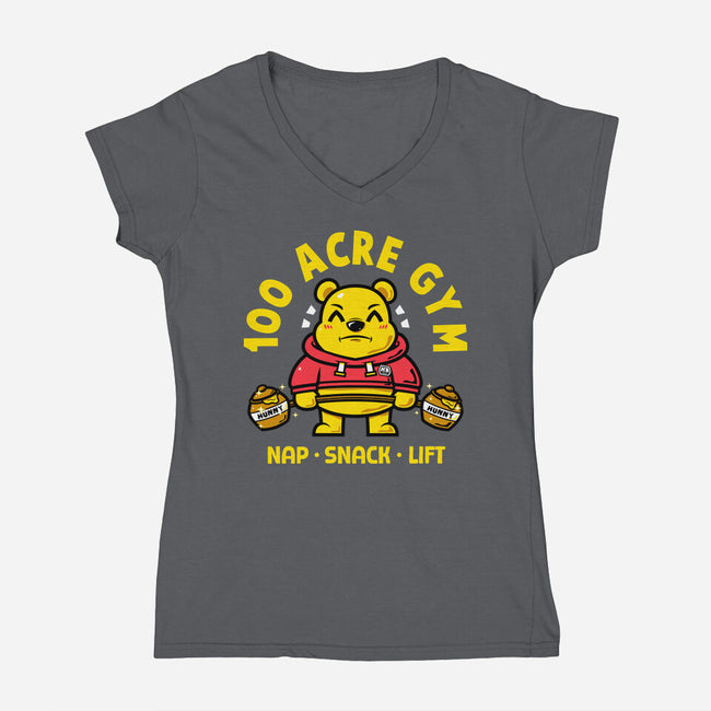 100 Acre Gym-Womens-V-Neck-Tee-krisren28
