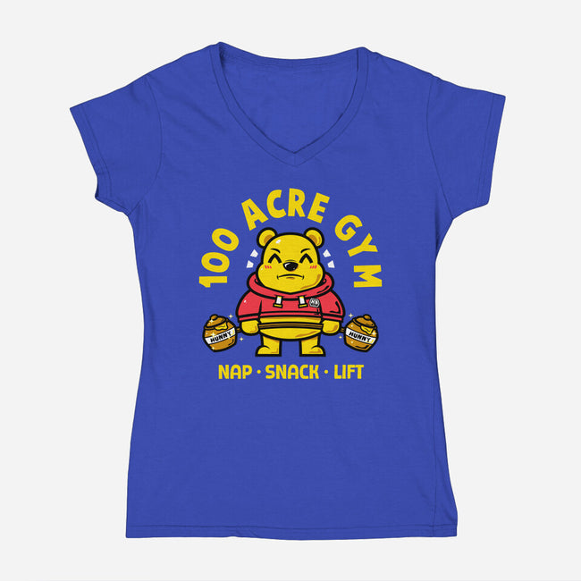 100 Acre Gym-Womens-V-Neck-Tee-krisren28