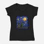 Teenage Night-Womens-V-Neck-Tee-nickzzarto