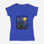 Teenage Night-Womens-V-Neck-Tee-nickzzarto