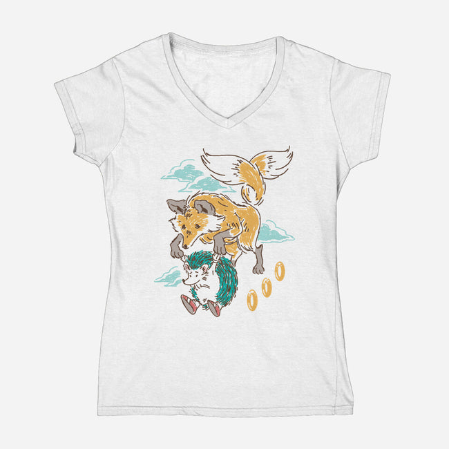 Animal Co-Op-Womens-V-Neck-Tee-Henrique Torres