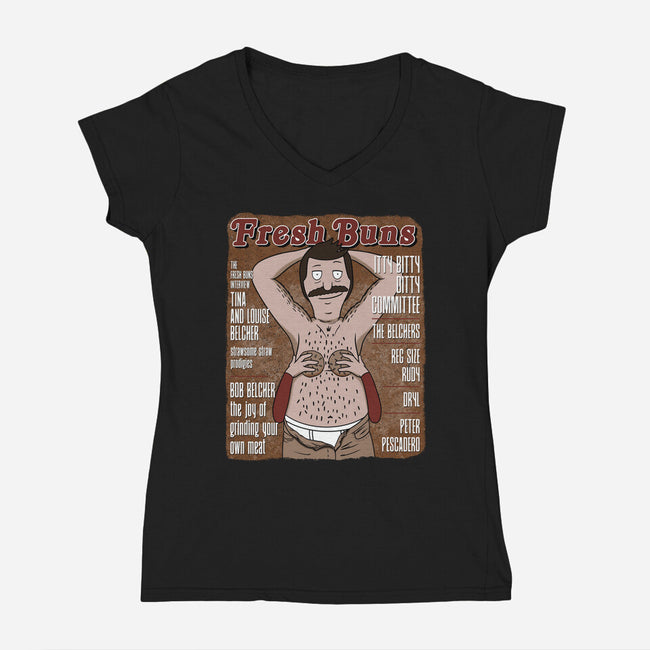 Fresh Buns-Womens-V-Neck-Tee-SeamusAran