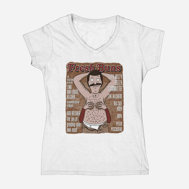 Fresh Buns-Womens-V-Neck-Tee-SeamusAran
