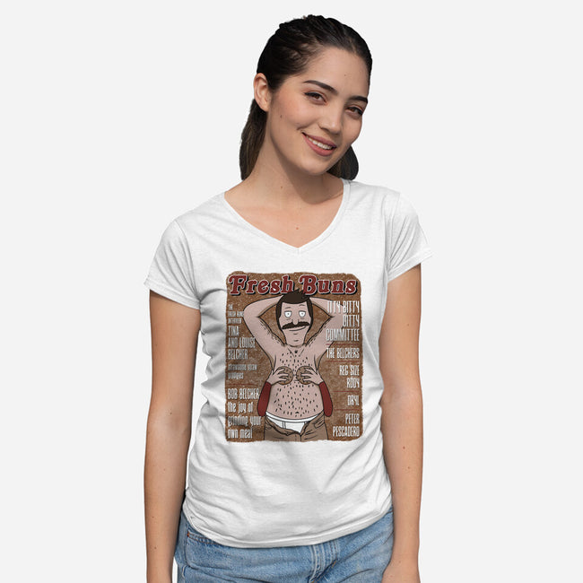 Fresh Buns-Womens-V-Neck-Tee-SeamusAran