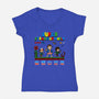 Super Stranger World-Womens-V-Neck-Tee-NMdesign