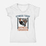 Fitness Today Napness Tomorrow-Womens-V-Neck-Tee-glitchygorilla
