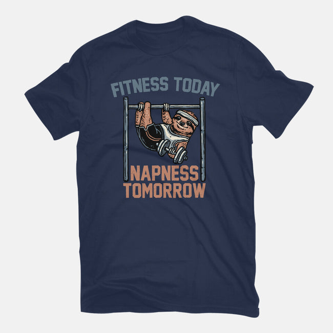 Fitness Today Napness Tomorrow-Womens-Fitted-Tee-glitchygorilla