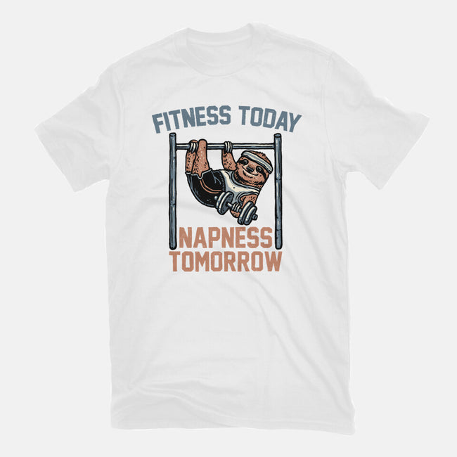 Fitness Today Napness Tomorrow-Womens-Fitted-Tee-glitchygorilla