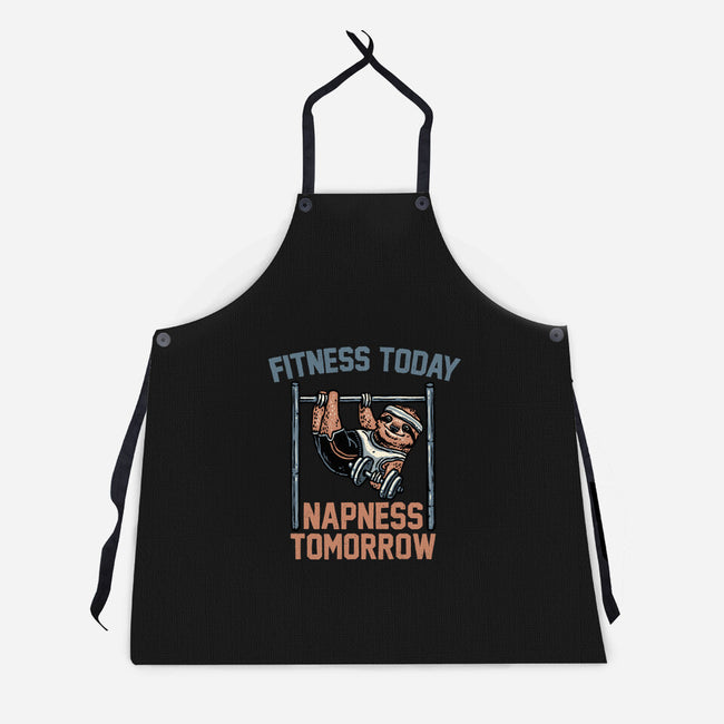 Fitness Today Napness Tomorrow-Unisex-Kitchen-Apron-glitchygorilla