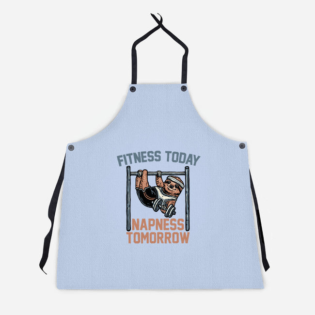 Fitness Today Napness Tomorrow-Unisex-Kitchen-Apron-glitchygorilla