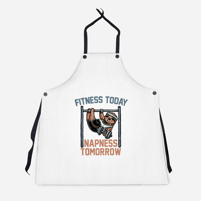 Fitness Today Napness Tomorrow-Unisex-Kitchen-Apron-glitchygorilla