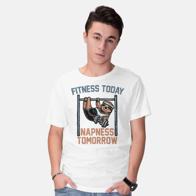 Fitness Today Napness Tomorrow-Mens-Basic-Tee-glitchygorilla
