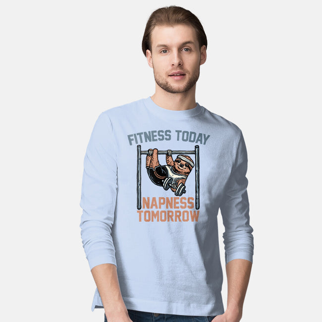 Fitness Today Napness Tomorrow-Mens-Long Sleeved-Tee-glitchygorilla