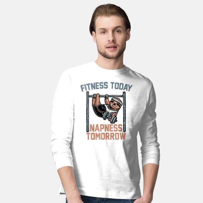 Fitness Today Napness Tomorrow-Mens-Long Sleeved-Tee-glitchygorilla