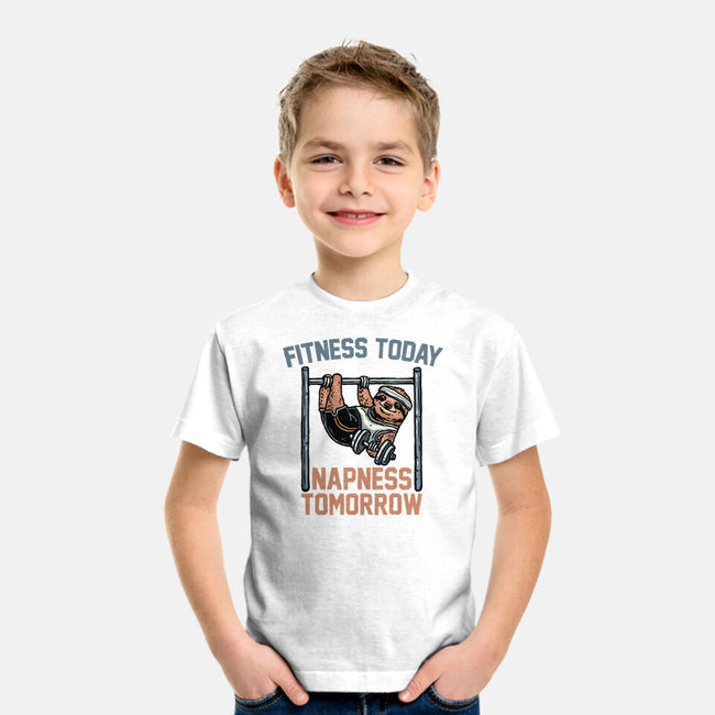 Fitness Today Napness Tomorrow-Youth-Basic-Tee-glitchygorilla