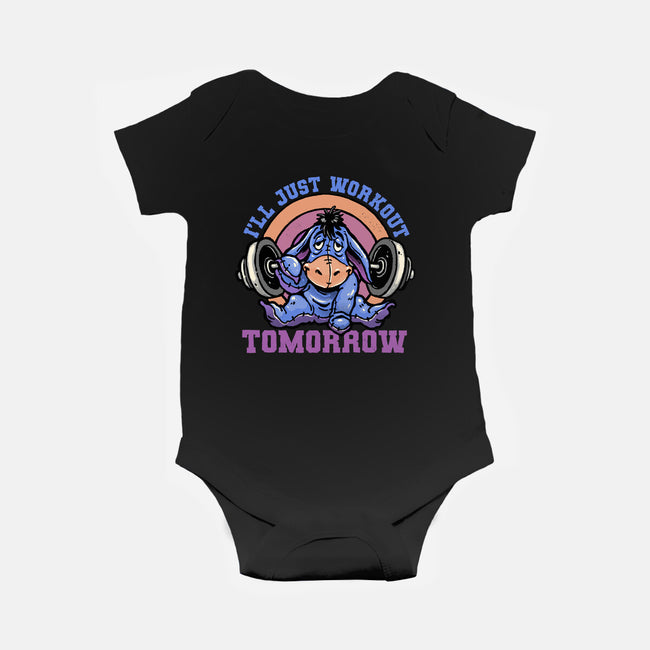 Workout Tomorrow-Baby-Basic-Onesie-glitchygorilla