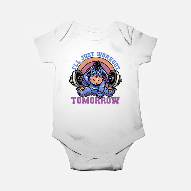 Workout Tomorrow-Baby-Basic-Onesie-glitchygorilla