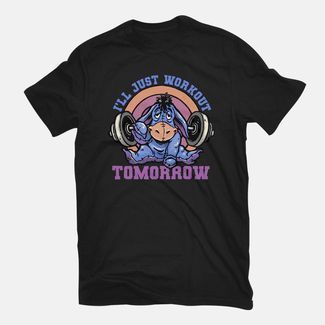 Workout Tomorrow-Womens-Fitted-Tee-glitchygorilla