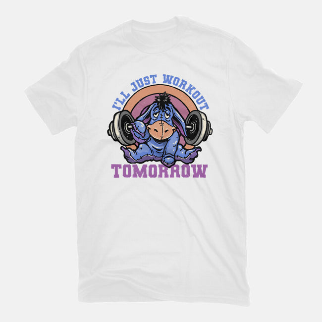 Workout Tomorrow-Womens-Fitted-Tee-glitchygorilla