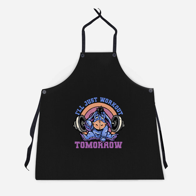 Workout Tomorrow-Unisex-Kitchen-Apron-glitchygorilla