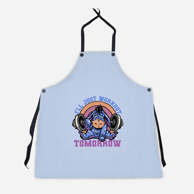 Workout Tomorrow-Unisex-Kitchen-Apron-glitchygorilla