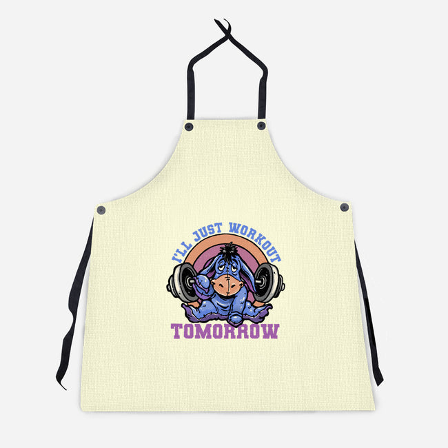 Workout Tomorrow-Unisex-Kitchen-Apron-glitchygorilla