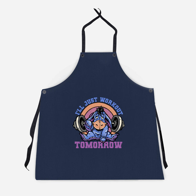 Workout Tomorrow-Unisex-Kitchen-Apron-glitchygorilla
