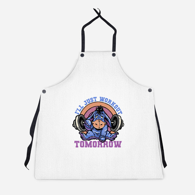 Workout Tomorrow-Unisex-Kitchen-Apron-glitchygorilla