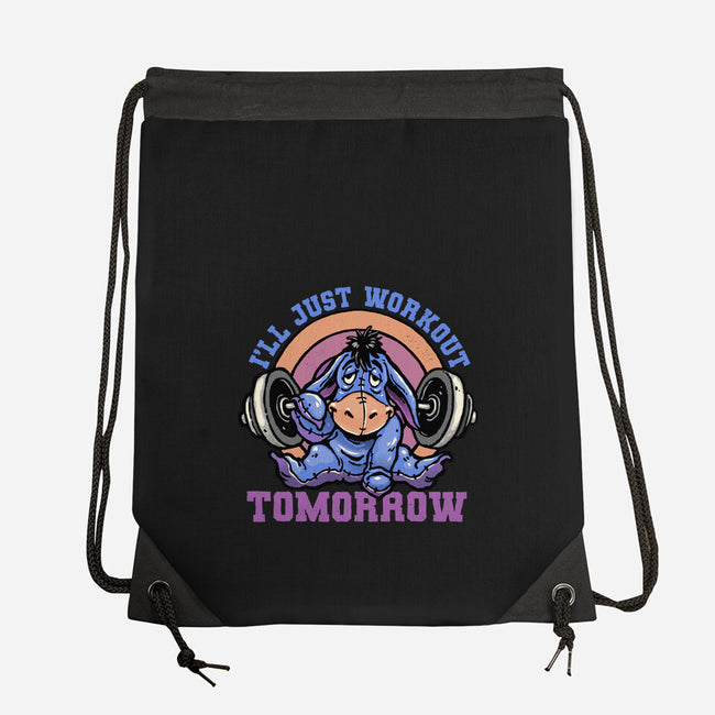 Workout Tomorrow-None-Drawstring-Bag-glitchygorilla