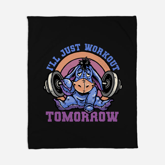 Workout Tomorrow-None-Fleece-Blanket-glitchygorilla