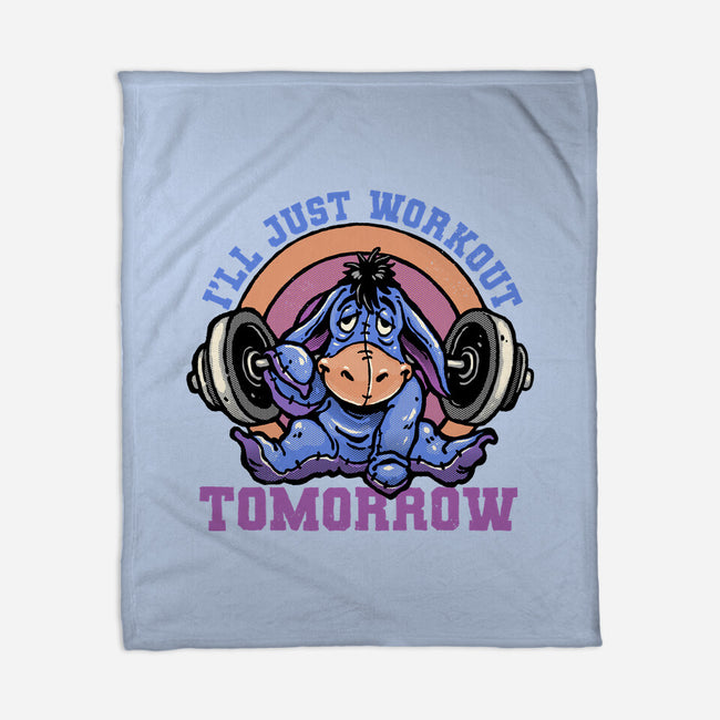Workout Tomorrow-None-Fleece-Blanket-glitchygorilla