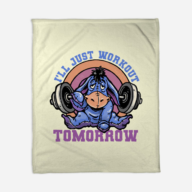 Workout Tomorrow-None-Fleece-Blanket-glitchygorilla