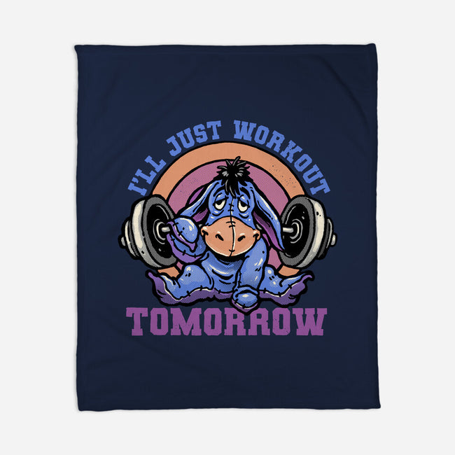 Workout Tomorrow-None-Fleece-Blanket-glitchygorilla