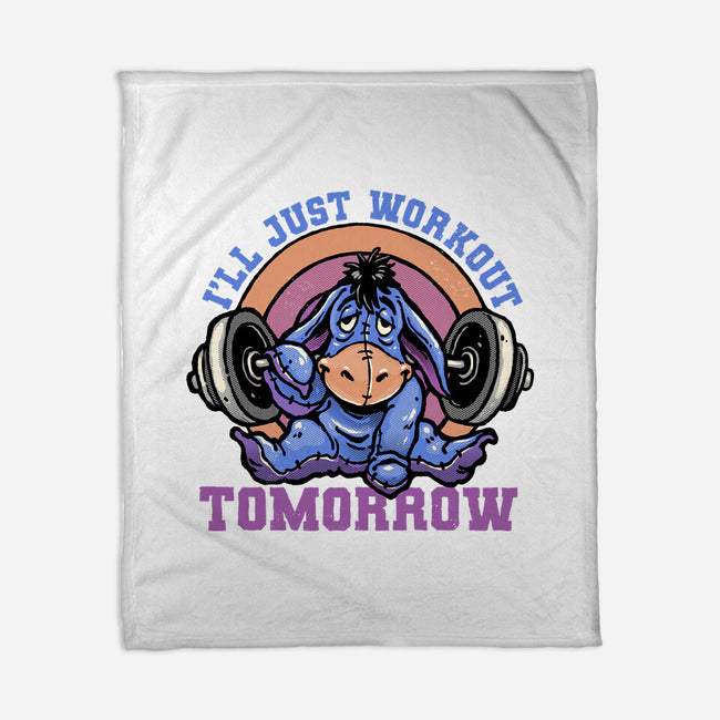 Workout Tomorrow-None-Fleece-Blanket-glitchygorilla