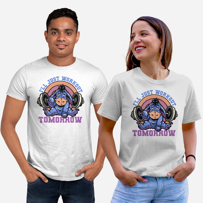 Workout Tomorrow-Unisex-Basic-Tee-glitchygorilla