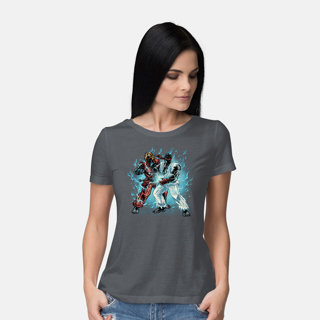Time For Battle-Womens-Basic-Tee-glitchygorilla