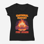 Emotional Support Fire Demon-Womens-V-Neck-Tee-rmatix