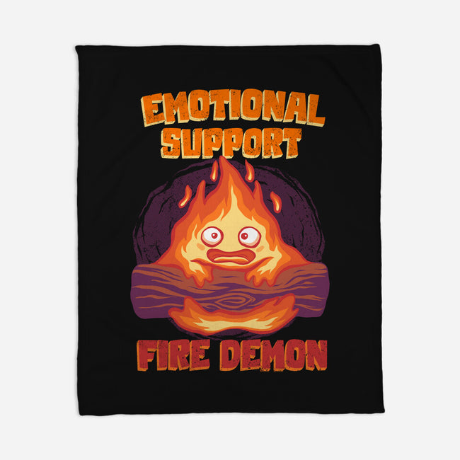Emotional Support Fire Demon-None-Fleece-Blanket-rmatix
