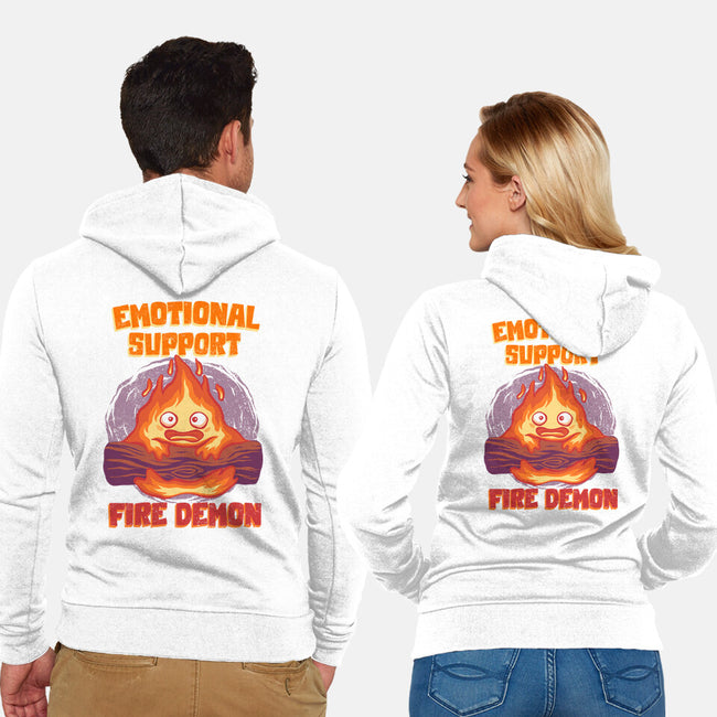Emotional Support Fire Demon-Unisex-Zip-Up-Sweatshirt-rmatix