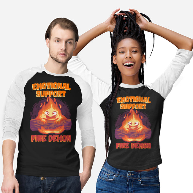 Emotional Support Fire Demon-Unisex-Baseball-Tee-rmatix