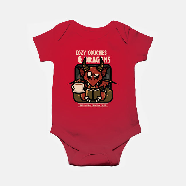Cozy Couches And Dragons-Baby-Basic-Onesie-jrberger