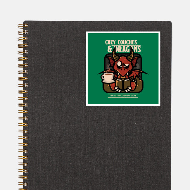 Cozy Couches And Dragons-None-Glossy-Sticker-jrberger